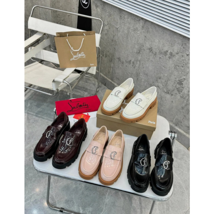 Christian Louboutin Black Patent Leather Chunky Loafer