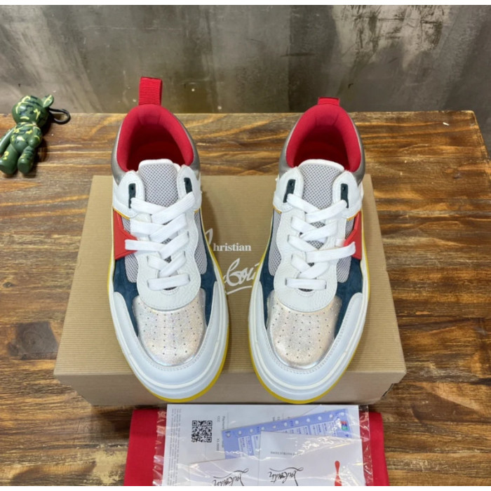 Christian Louboutin Multicolor Spiked Low‑Top Platform Sneakers