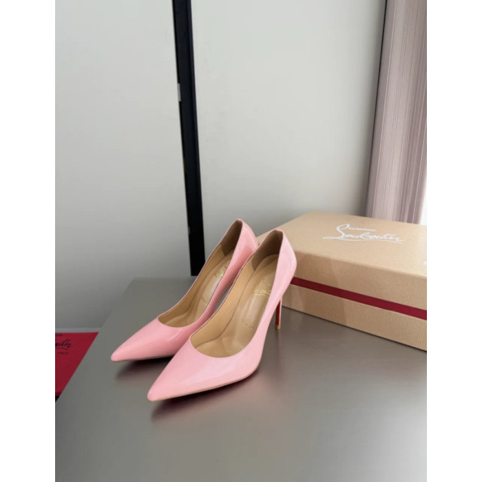 Christian Louboutin Baby Pink Patent Leather 100mm Stiletto Heel Kate Pumps