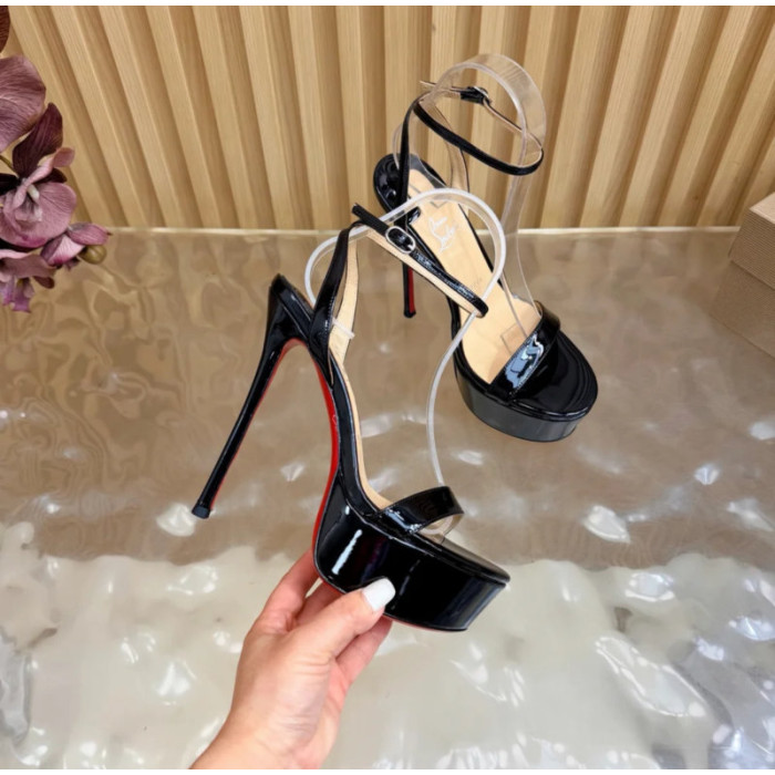 Christian Louboutin Black Patent Bow Pointed‑Toe Stiletto Heel Pumps