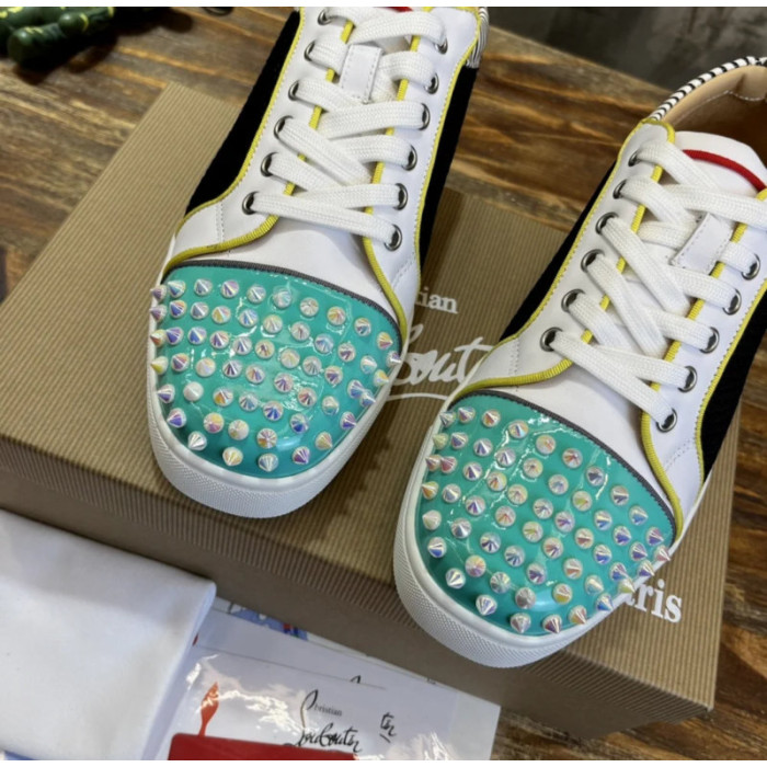 Christian Louboutin Multicolor Spiked Low‑Top Sneakers