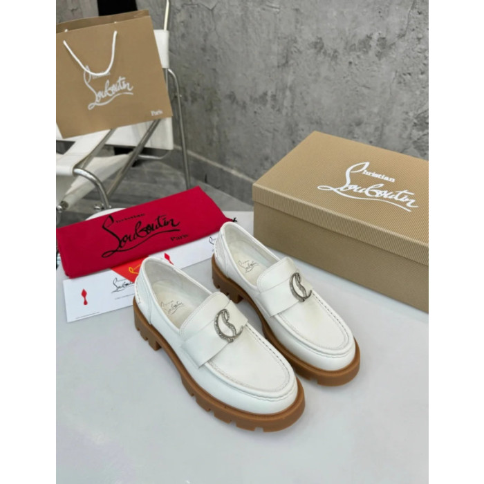 Christian Louboutin White Leather Chunky Loafer