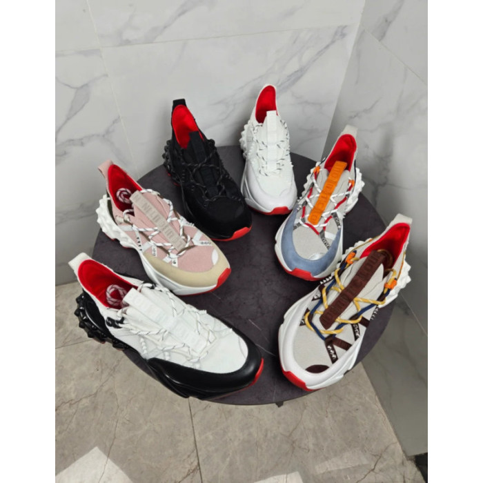 Christian Louboutin Multicolor Bubble‑Sole Chunky Lace‑Up Sneakers Red Lining