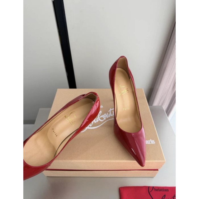 Christian Louboutin Red Patent Leather 100mm Stiletto Heel Kate Pumps