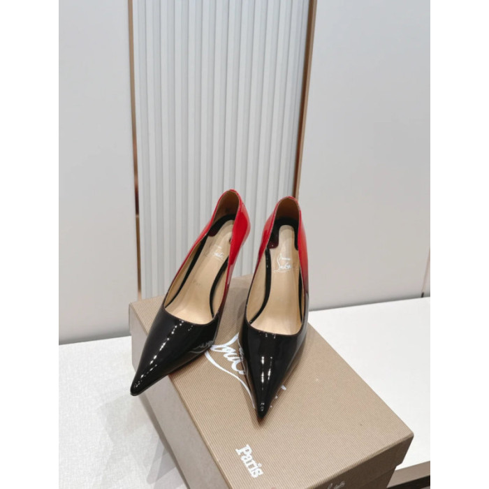Christian Louboutin Black‑Red Gradient Patent 100mm Stiletto Heel Pointed‑Toe Pumps