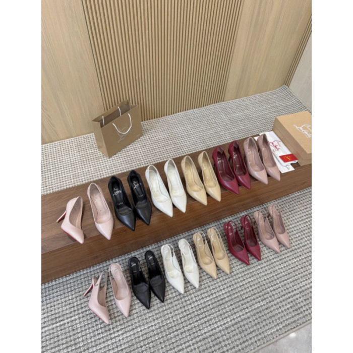 Christian Louboutin Nude Leather 85mm Sporty Kate Pointed Toe Stiletto Heel Pumps