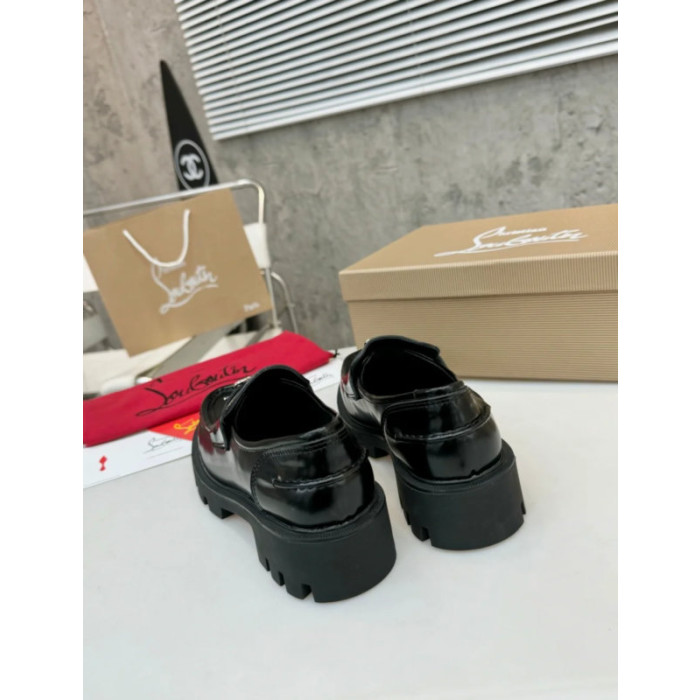 Christian Louboutin Black Patent Leather Chunky Loafer
