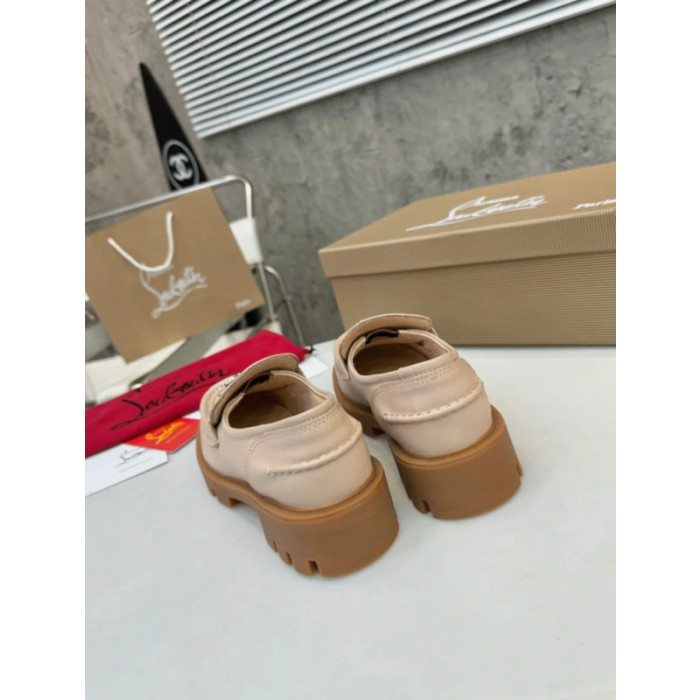 Christian Louboutin Beige Leather Chunky Loafer