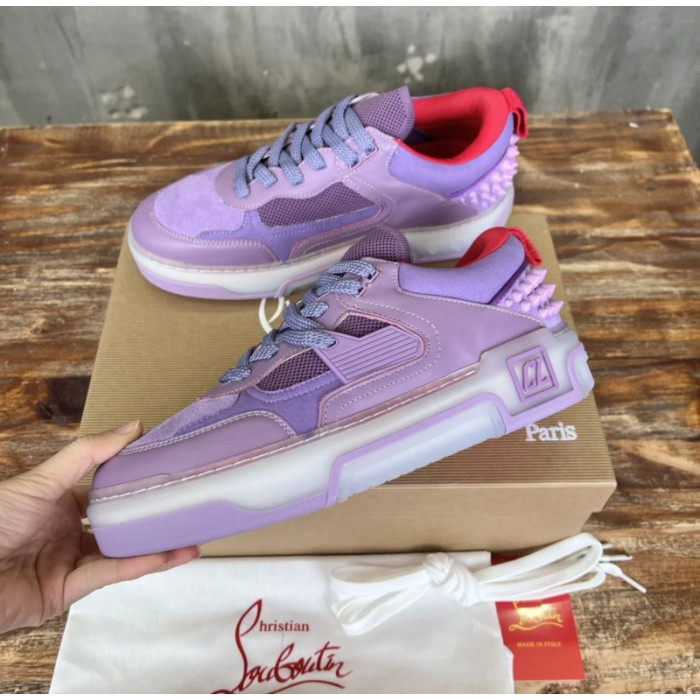Christian Louboutin Loubishark Purple Leather Sneakers