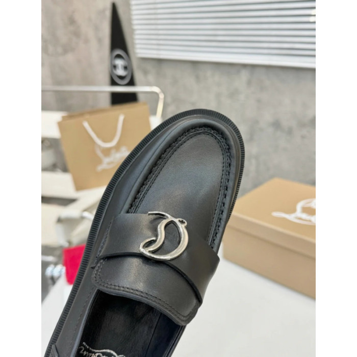 Christian Louboutin Black Leather Chunky Loafer