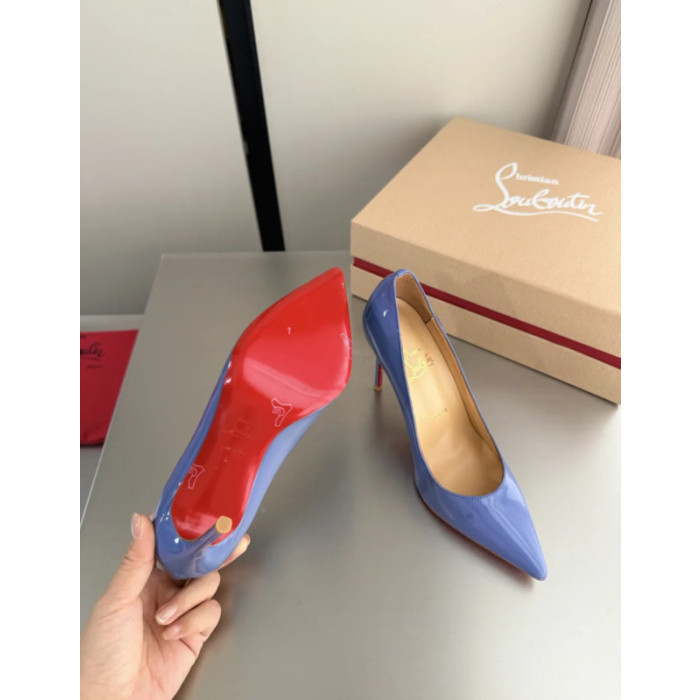 Christian Louboutin Periwinkle Patent Leather 100mm Stiletto Heel Kate Pumps