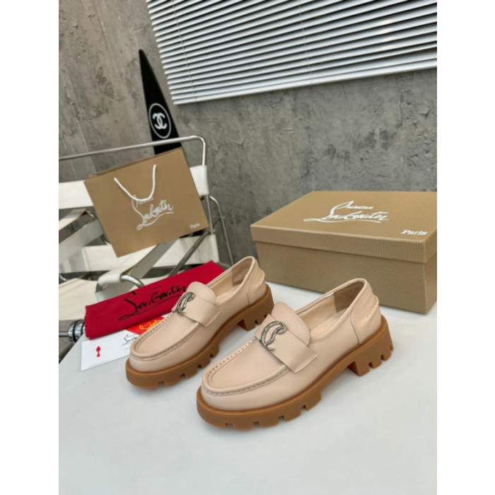 Christian Louboutin Beige Leather Chunky Loafer