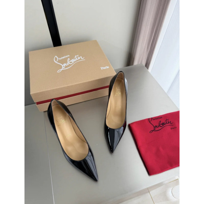 Christian Louboutin Black Patent Leather 100mm Stiletto Heel Kate Pumps