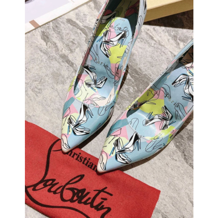 Christian Louboutin Colorful Graffiti Print 100mm heel Pump