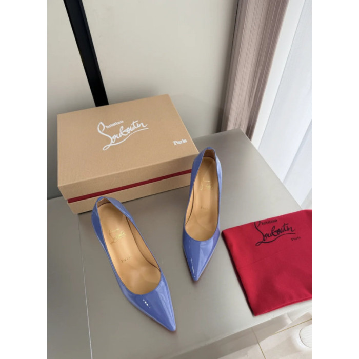 Christian Louboutin Periwinkle Patent Leather 100mm Stiletto Heel Kate Pumps