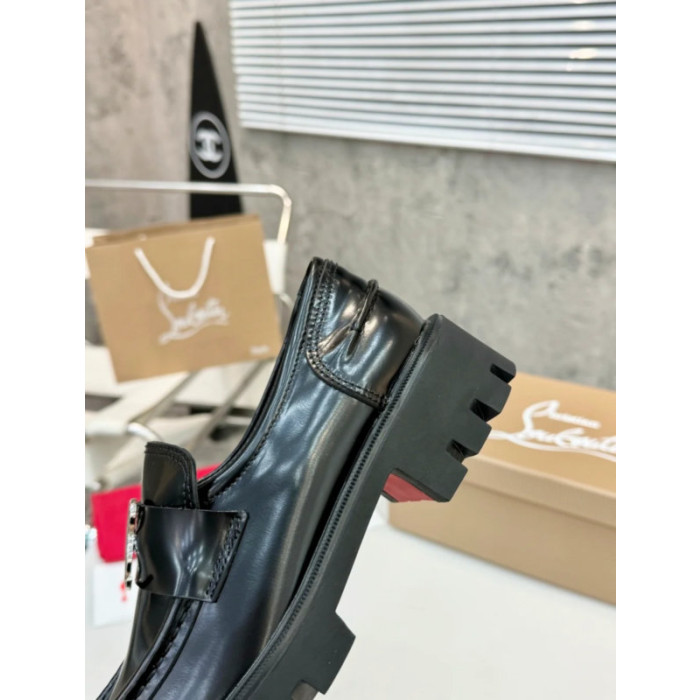 Christian Louboutin Black Patent Leather Chunky Loafer