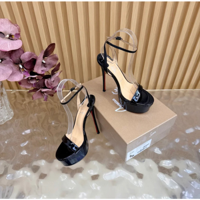 Christian Louboutin Black Patent Bow Pointed‑Toe Stiletto Heel Pumps