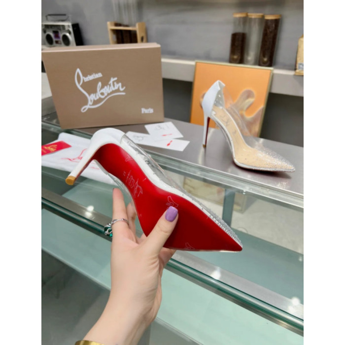 Christian Louboutin Clear PVC All‑Over Crystal 100mm Stiletto heel Pumps