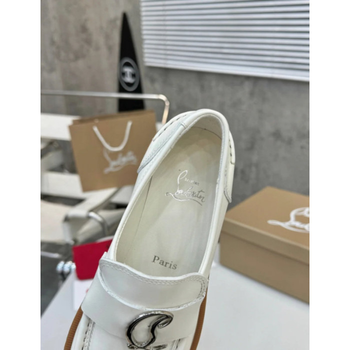 Christian Louboutin White Leather Chunky Loafer