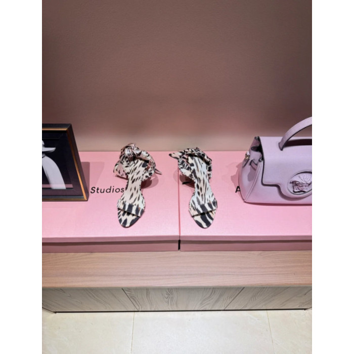 Christian Louboutin Zebra‑Print Satin 100mm Stiletto Heel Wrap‑Tie Sandals
