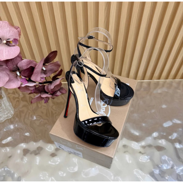 Christian Louboutin Black Patent Bow Pointed‑Toe Stiletto Heel Pumps