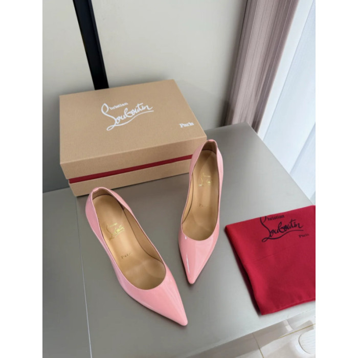 Christian Louboutin Baby Pink Patent Leather 100mm Stiletto Heel Kate Pumps