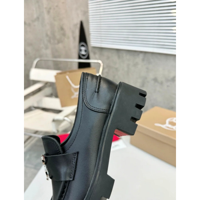 Christian Louboutin Black Leather Chunky Loafer