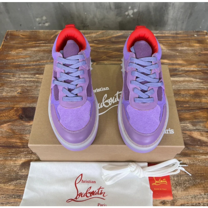 Christian Louboutin Loubishark Purple Leather Sneakers