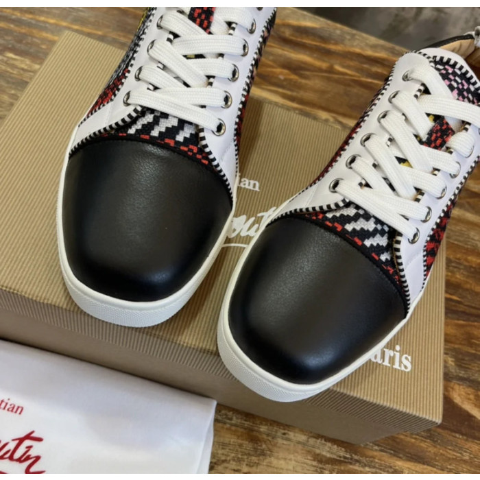 Christian Louboutin Multicolor Tweed Patchwork Low‑Top Sneakers
