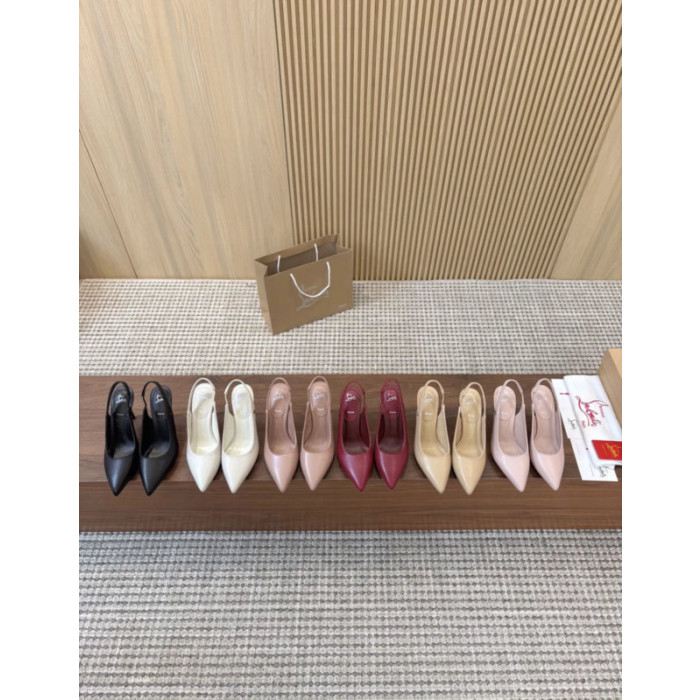 Christian Louboutin Beige Leather 85mm Sporty Kate Pointed Toe Stiletto Heel Pumps