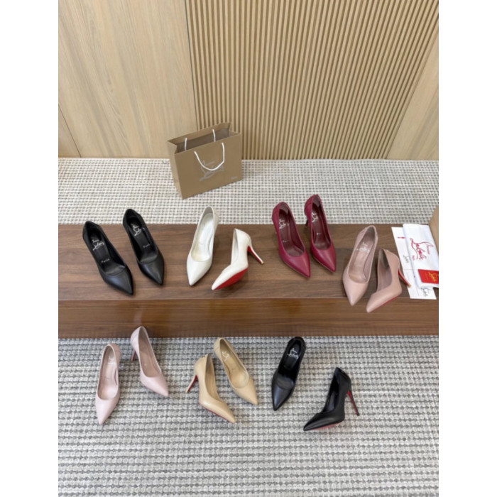 Christian Louboutin Burgundy Leather 85mm Sporty Kate Pointed Toe Pumps