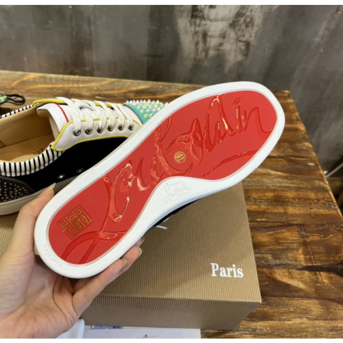 Christian Louboutin Multicolor Spiked Low‑Top Sneakers