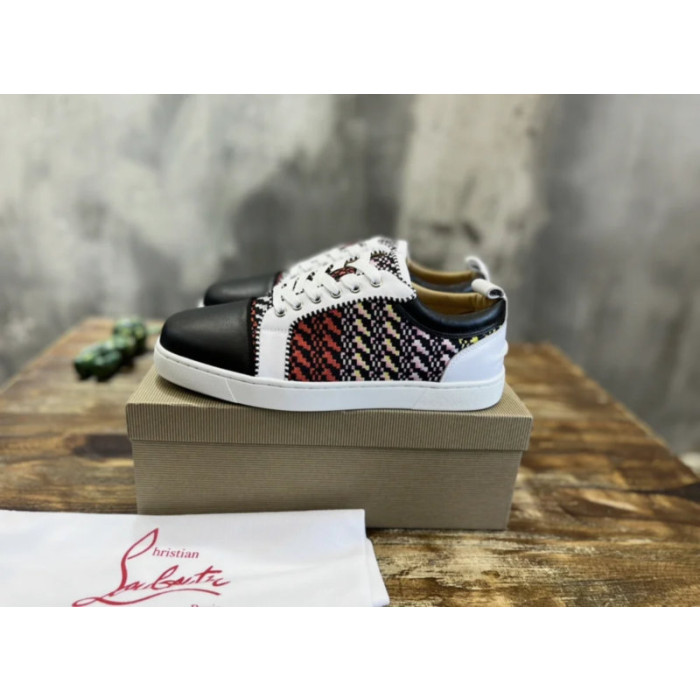 Christian Louboutin Multicolor Tweed Patchwork Low‑Top Sneakers