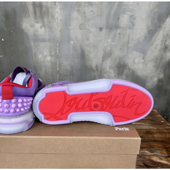 Christian Louboutin Loubishark Purple Leather Sneakers