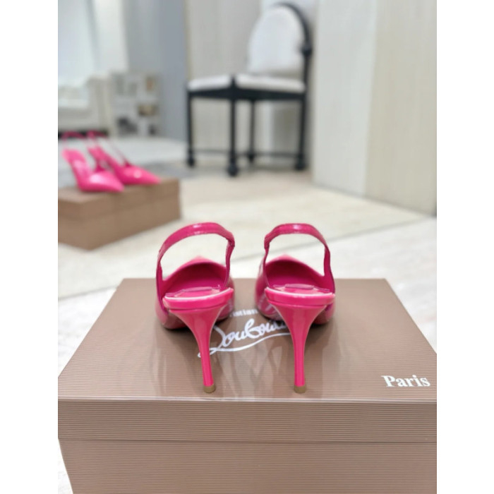 Christian Louboutin Fuchsia Patent Leather 100mm Stiletto Heel Kate Slingback Pumps