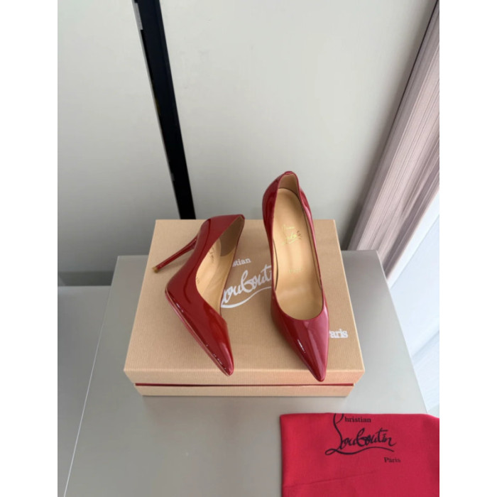 Christian Louboutin Red Patent Leather 100mm Stiletto Heel Kate Pumps