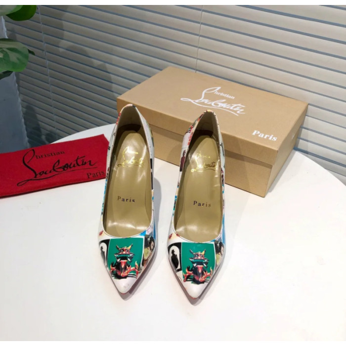 Christian Louboutin Collage‑Print Pointed Toe 100mm Stiletto heel Pumps