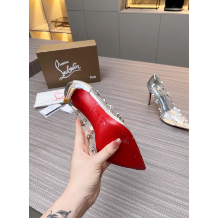 Christian Louboutin Clear PVC Crystal‑Embellished 100mm Stiletto heel Pumps