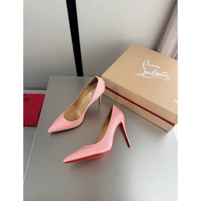 Christian Louboutin Baby Pink Patent Leather 100mm Stiletto Heel Kate Pumps