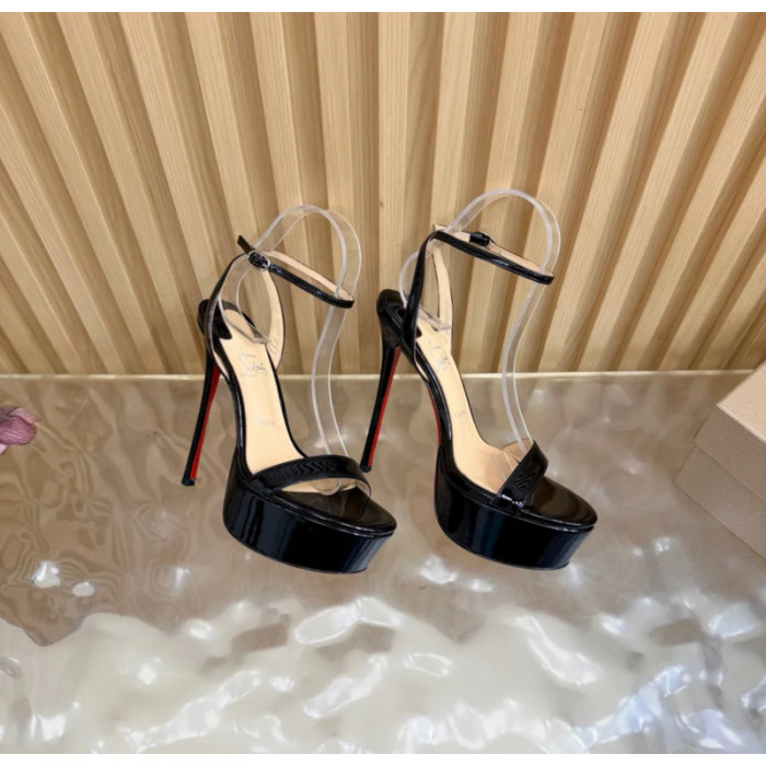 Christian Louboutin Black Patent Bow Pointed‑Toe Stiletto Heel Pumps