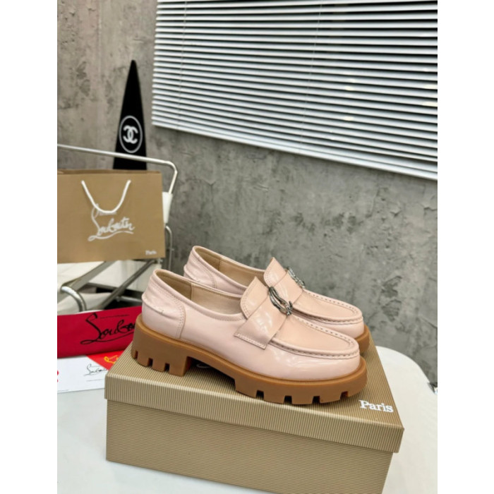 Christian Louboutin Beige Leather Chunky Loafer