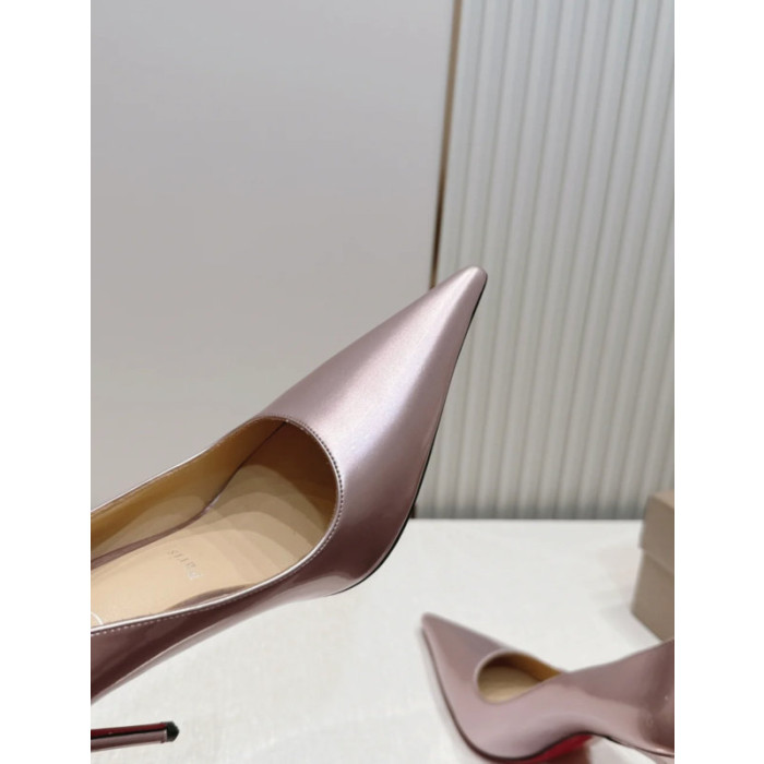 Christian Louboutin Metallic Pink 100mm Stiletto Heel Pointed‑Toe Pumps
