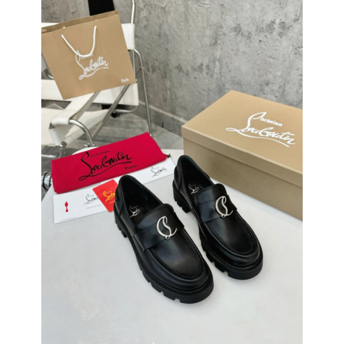 Christian Louboutin Black Leather Chunky Loafer