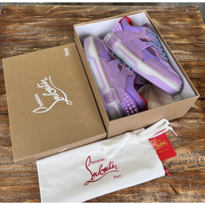 Christian Louboutin Loubishark Purple Leather Sneakers
