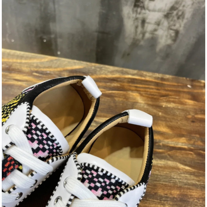 Christian Louboutin Multicolor Tweed Patchwork Low‑Top Sneakers