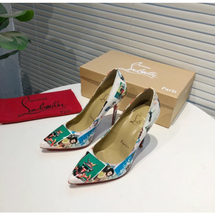 Christian Louboutin Collage‑Print Pointed Toe 100mm Stiletto heel Pumps