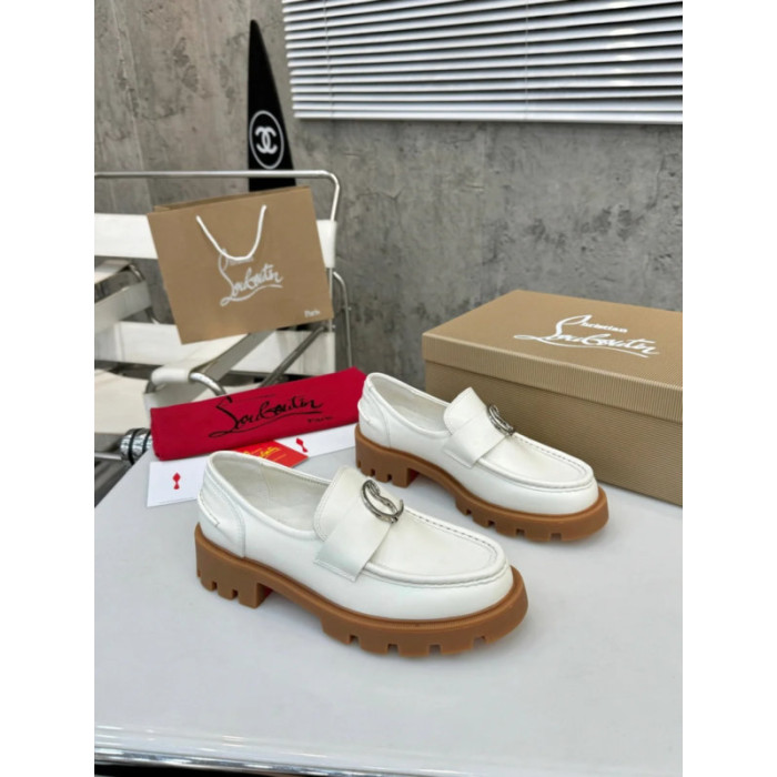 Christian Louboutin White Leather Chunky Loafer