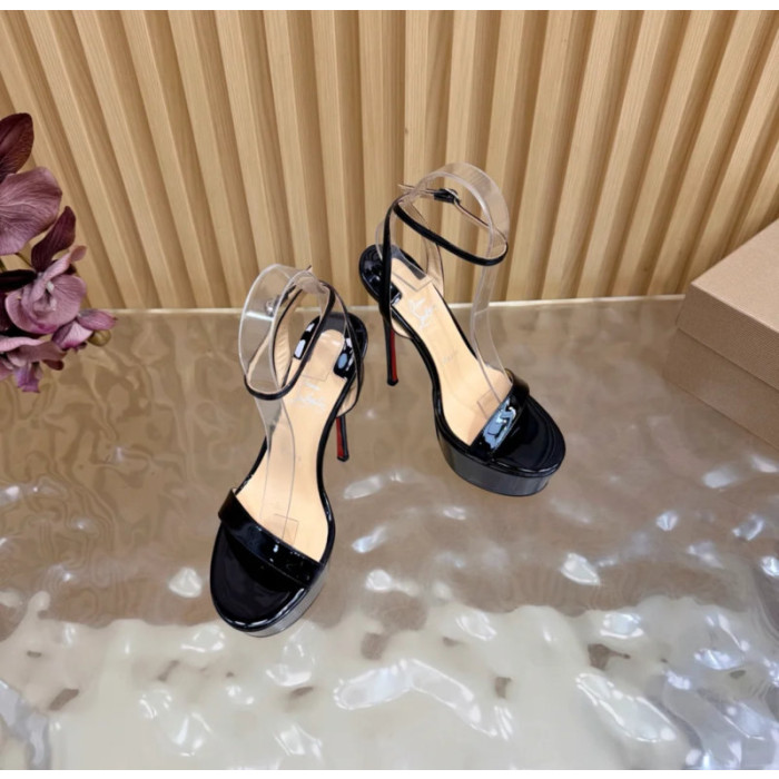 Christian Louboutin Black Patent Bow Pointed‑Toe Stiletto Heel Pumps