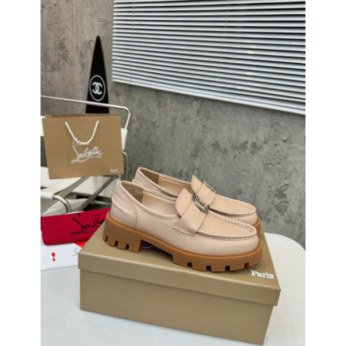 Christian Louboutin Beige Leather Chunky Loafer