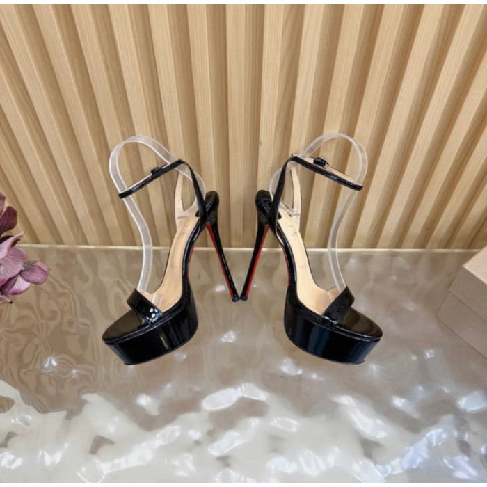 Christian Louboutin Black Patent Bow Pointed‑Toe Stiletto Heel Pumps